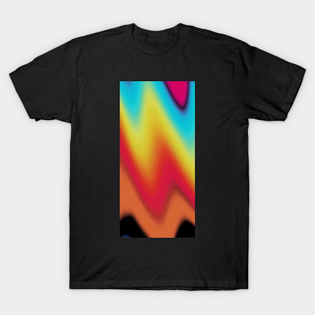 Tie Dye Style Multi Colour Zig Zag Artwork T-Shirt by New East 